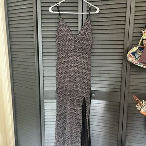 Elegant Black and White Maxi Dress